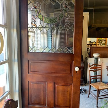 Victorian leaded glass interior door 