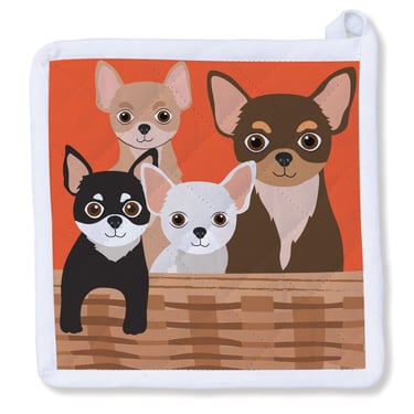 All Things Chihuahua &#8211; Chihuahuas in the Basket Potholder