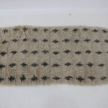 1970s Small Danish Wool Rug/ Vintage Rug / Mid Century / Beige Colour / 