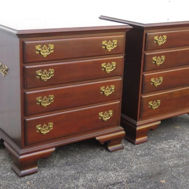 Ethan Allen Cherry Large Nightstands End Side Bedside Tables a Pair 5182