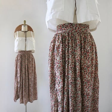 ditsy maxi skirt - 36-39 - vintage womens floral festival cute cottage cottagecore Indian cotton long boho hippie summer spring skirt 