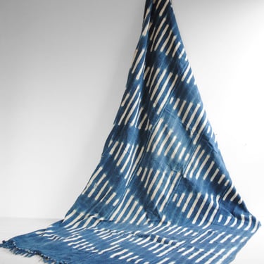 Vintage African Indigo Textile Blanket or Fabric 68