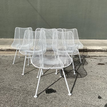 Russell Woodard 'Sculptura' white outdoor armless chairs - price for set of 6- shipping not free 