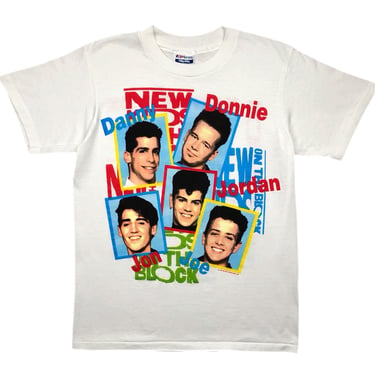 Vintage 1989 New Kids on The Block Hip Hop/Rap Group Double Sided Graphic T-Shirt Size Small/Medium 