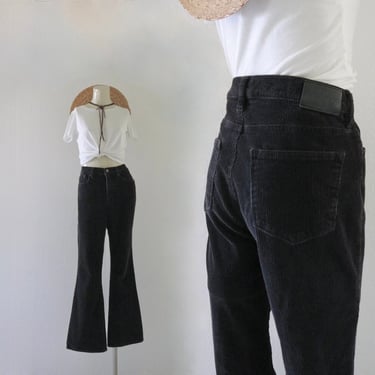 black corduroy bootcut pants - 8 