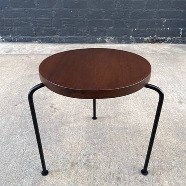 Mid-Century Modern & Iron Tri-Leg Side Table, c.1950’s 