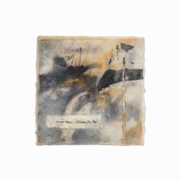 Kathy Blankley Roman Encaustic Painting Mixed Media Ceramic Tile Abstract 