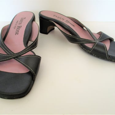 Vintage Taryn Rose Slides, Sandals, Size 38M Women, gray leather 
