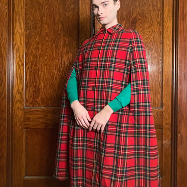 70s Reversible tartan cape 