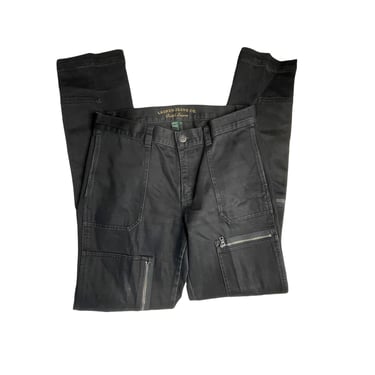 Vintage Lauren Ralph Lauren Black Zipper Y2K Low Rise Jeans, Size 4 