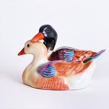 Vintage Herend Duck Figurine – Hand-Painted Hungarian Porcelain – Waterfowl Collectible – Wildlife Home Décor – Luxury Bird Lover Gift 