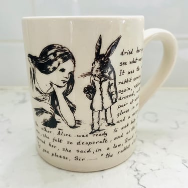 Vintage Book Lover Alice Wonderland Manuscript L Carroll British Library Board Ceramic Coffee Mug by LeChalet