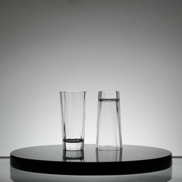 Crystal High Ball Glass Set of 2 Vintage Glassware Bar Cart Retro Kitchen Vintage Glasses , New Years Eve Party 