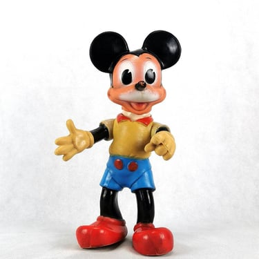 Walt Disney Mickey Mouse Toy made in 1964, Vintage Walt Disney Doll, Rubber Doll Mickey Mouse 