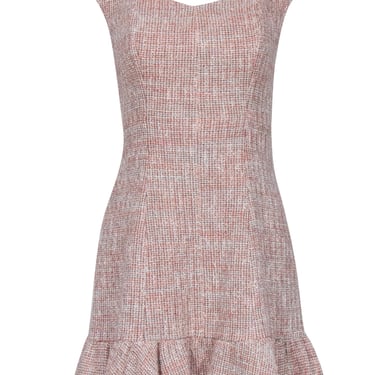 Rebecca Taylor - Pink Tweed Sheath Dress w/ Flounce Hem Sz 4