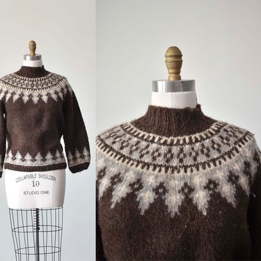 Vintage Fair Isle Sweater / Vintage Hand Knit Sweater / 1960s Hand Knit Sweater / Vintage Scandinavian Sweater / Vintage Sweater Medium 