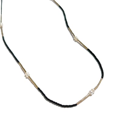 Debbie Fisher | Black Vermeil, Gold Fill and Pearl Beads