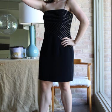 Vintage Bob Mackie Boutique ,Little Black Dress, LBD, Small Women, beaded 