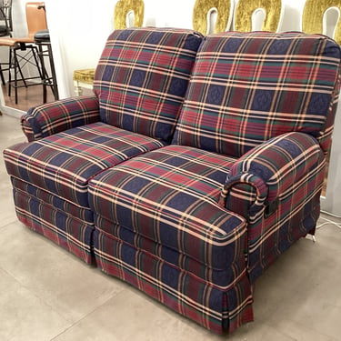 Country Plaid Reclining Loveseat