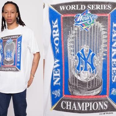 1998 New York Yankees World Series T Shirt - Men's XL | Vintage 90s MLB Baseball Deadstock Graphic Tee 