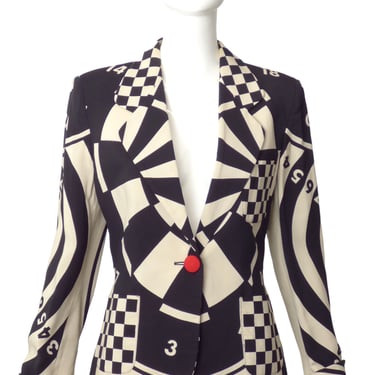 CHEAP & CHIC MOSCHINO- AS IS 1990s Print Blazer, Size 6