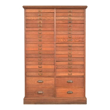 Antique Arts &#038; Crafts Oak 40-Drawer File Cabinet or Chest of Drawers, Circa 1900