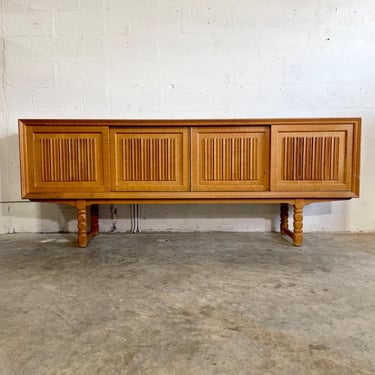 Danish Brutalist Rustic Oak Credenza or Console 