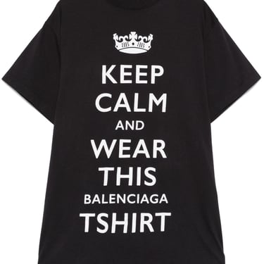 Balenciaga Women Keep Calm Cotton T-Shirt