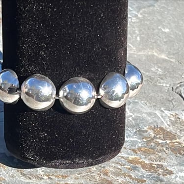 Fred Davis ~ Vintage Mexico Sterling Silver Half Globe Bracelet - c. 1930's 