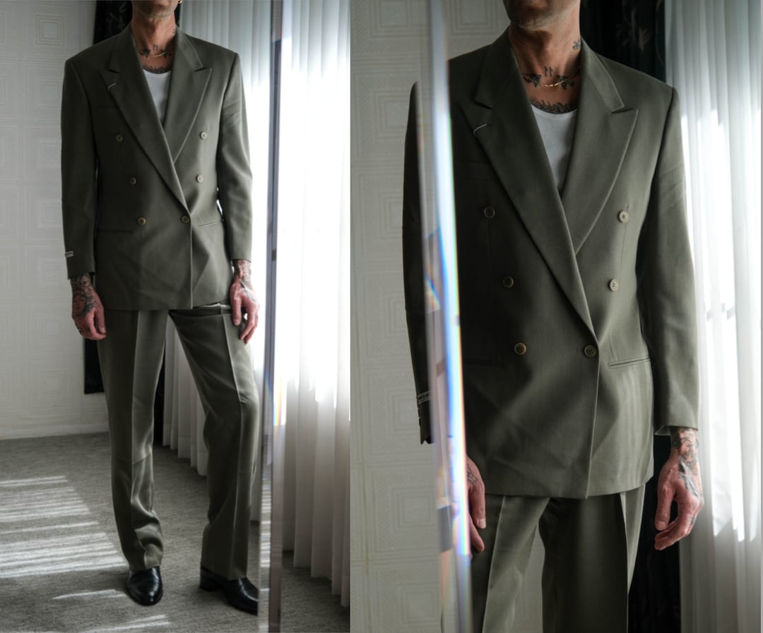 〔Vintage〕90s Black navy Simple suit デカ襟 Vintage〕90s Black navy Simple suit デカ襟