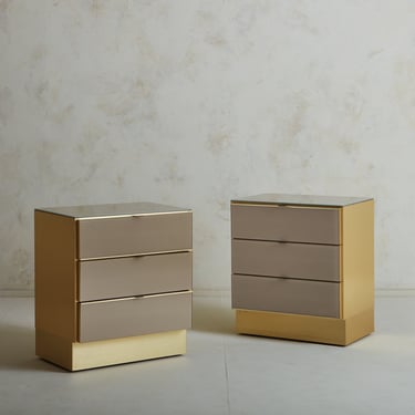 Pair of Mauve Nightstands with Drawers by Ello International, USA 1980s