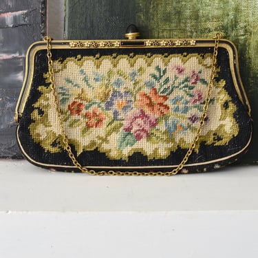 Antique Needlepoint Mini Purse