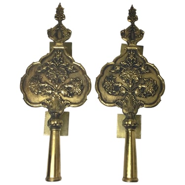 Pair of Mid-Century Oversized 1950's Brass Door Pulls