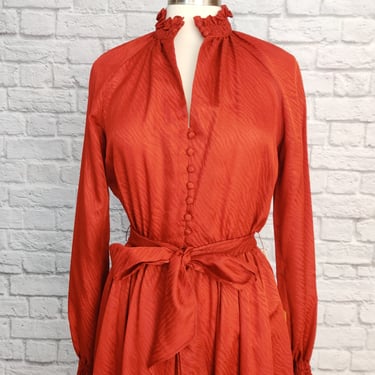 Vintage Deadstock 70s/80s Delano II Orange Maxi Dress // NWT 
