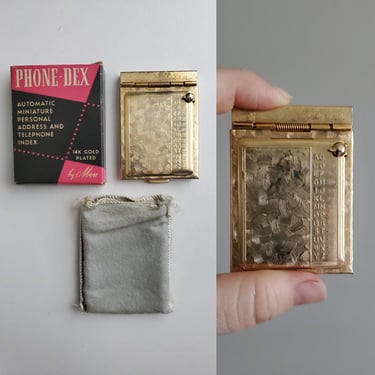 1950s Phone-Dex in Orifinal Box and Felt Bag 50s Rolodex 50's Little Black Book 
