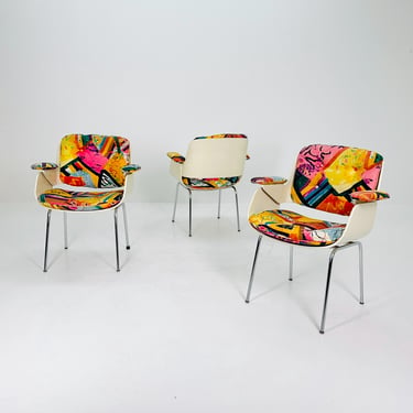 1 of 3 Mid century colorful D48 armchairs by Hans Könecke, for Tecta Germany 1970s 