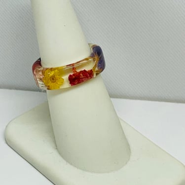 Purple, Red, and Yellow Floral Ring