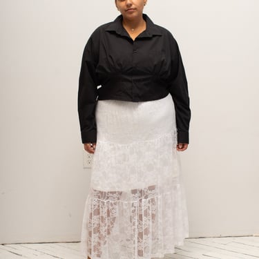 NLT - White Tiered Lace Skirt (1X-3X)