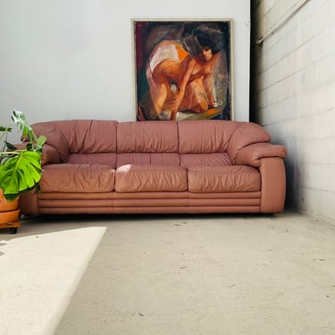 Post Modern Pink Leather Sofa
