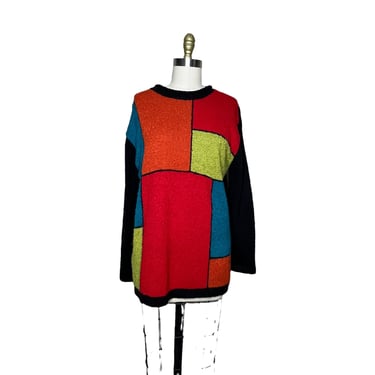 Designers Originals Studio Nubby Colorblock Color block Sweater Womens small 