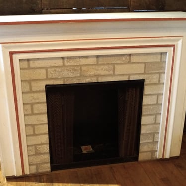 Small White Faux Fireplace with Fire Box