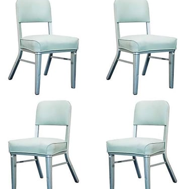 Set of Four Steelcase Industrial Tanker Chairs 