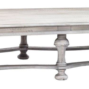 Large White Grey Wash Wood Coffee Table from Terra Nova Designs Los Angeles 