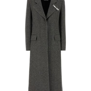 Blumarine Woman Embroidered Wool Blend Coat