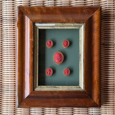 19th C. Italian Framed Red Intaglio Seals IV