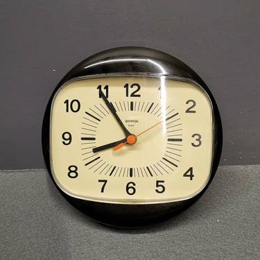 Vintage Wall Clock Gorenje made in Yugoslavia in 70's, Space Age Brown Clock, Mid Century Brown Clock 