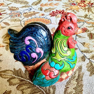 Vintage Rooster JIM SHORE 2012 Outdoor Living Collection adorable Alexander 13.5” Tall French Country Home Accent~ Rustic Farmhouse Chicken 