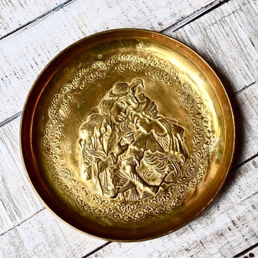 Vintage Brass Decorative Plate Home Decor Wall Decor Hand Made Brass Tray Rustic Decor 