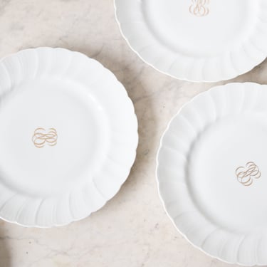 Monogrammed Limoges Dessert Plate Set of 5