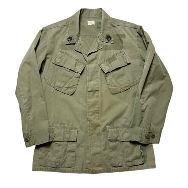 Vintage 1970s Vietnam War US Army Jungle Fatigue Jacket ~ Small Regular ~ Slant Pockets ~ Rip Stop Cotton Poplin 